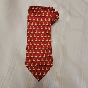 Men's 100% Italian Silk Necktie Vintage Red, Blue, Gold EUC